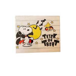 Peanuts snoopy Woodstock Halloween decorative plaque 5 3/4 x 4 3/4